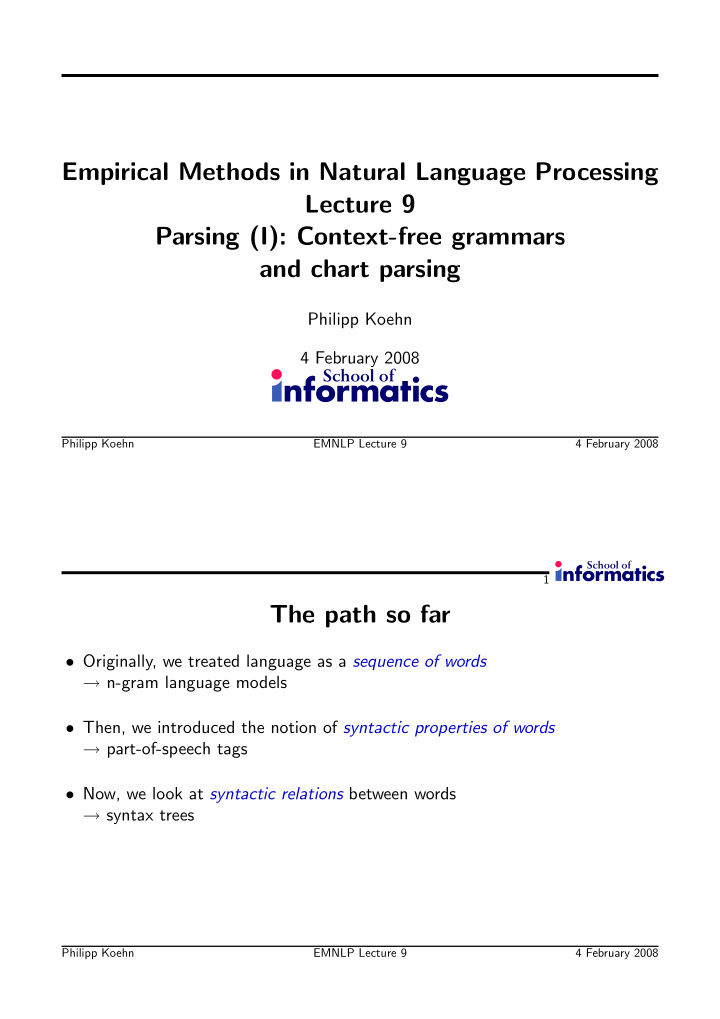 empirical methods in natural language processing lecture