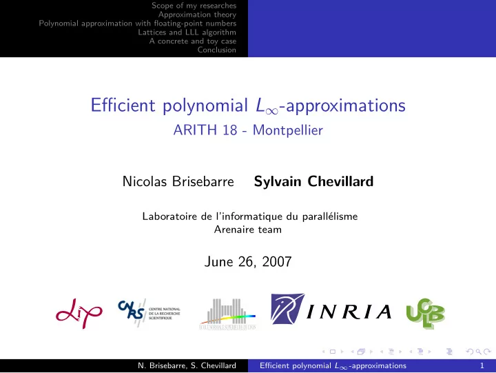 efficient polynomial l approximations