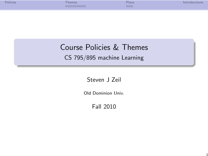 course policies themes