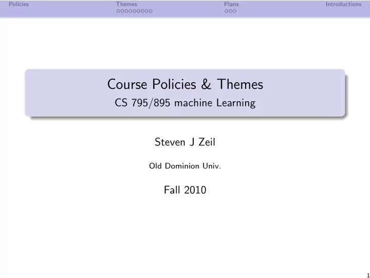 course policies themes