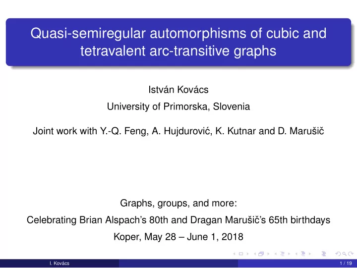 quasi semiregular automorphisms of cubic and tetravalent
