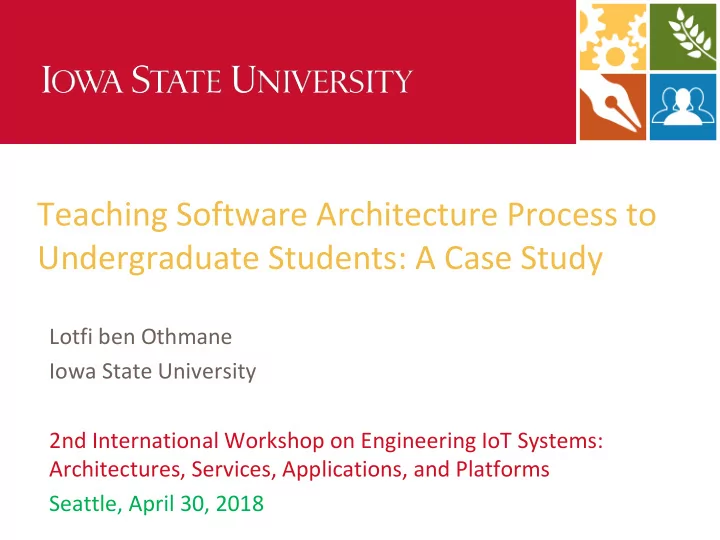 teaching software architecture process to undergraduate