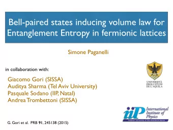 Bell-paired states inducing volume law for  Entanglement Entropy in fermionic lattices  Simone