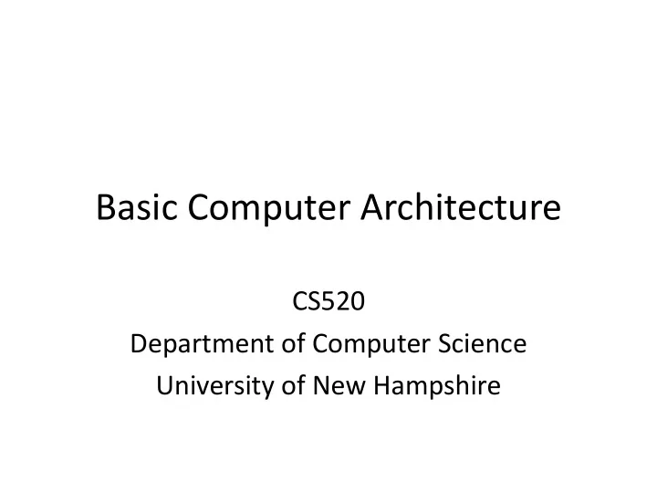 basic computer architecture