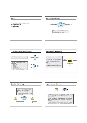 Outline  Combinational Element  Combinational &amp; sequential logic