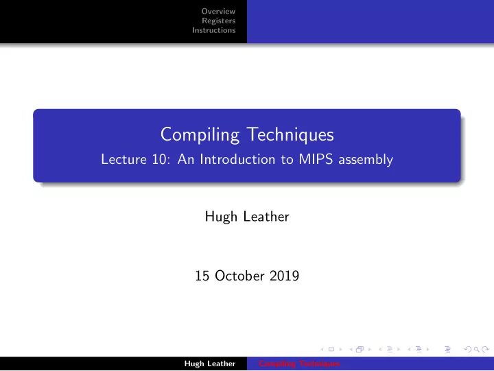 compiling techniques