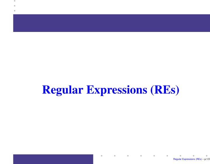 regular expressions res