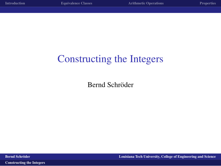constructing the integers
