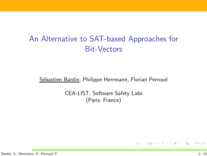 an alternative to sat based approaches for bit vectors