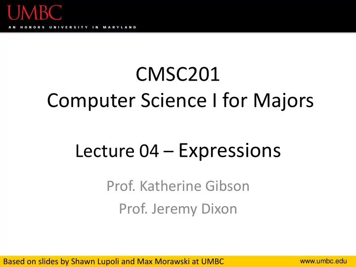 lecture 04 expressions