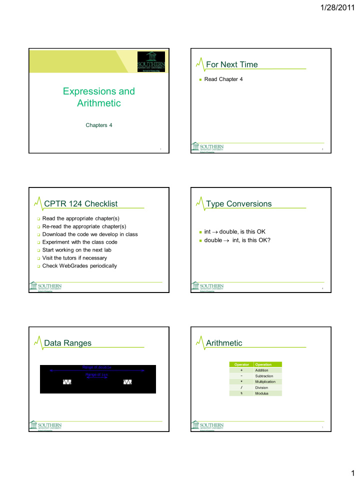 expressions and arithmetic