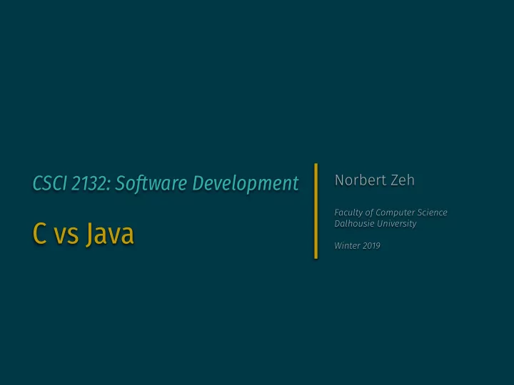 c vs java