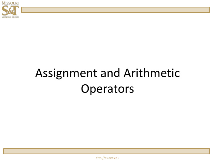 assignment and arithmetic