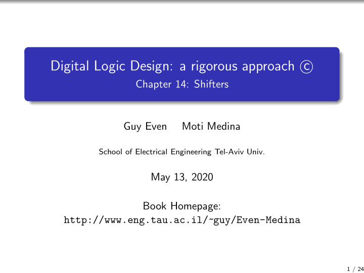 digital logic design a rigorous approach c