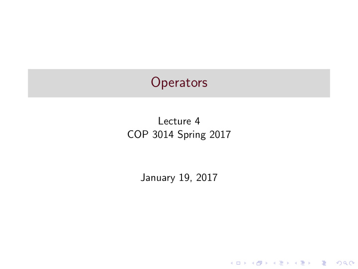 operators
