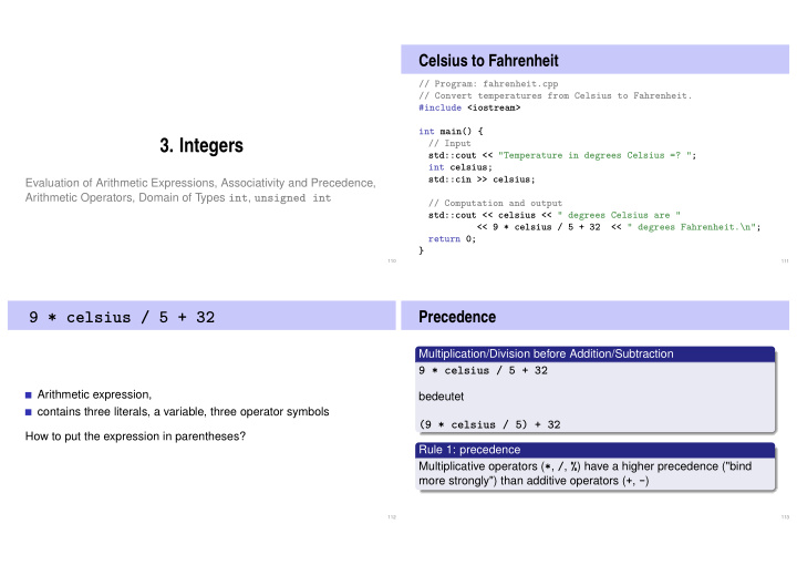 3 integers