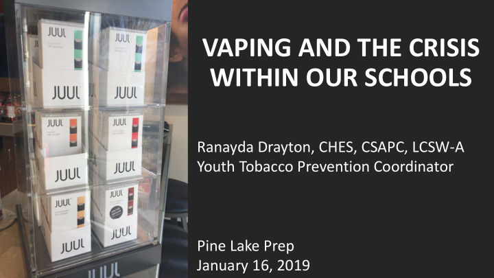 vaping and the crisis within our schools