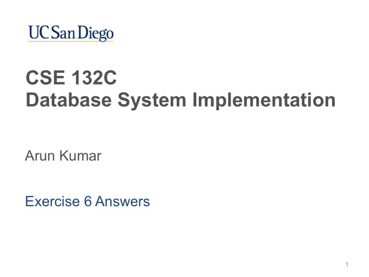 cse 132c database system implementation