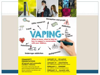 Welcome and Shape of Evening  INTRODUCTIONS  VAPING 101  TRENDS AND UPDATES  RESOURCES