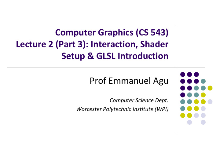 computer graphics cs 543