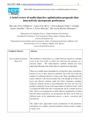 Introduction  In a search for multi-objective problems solutions without taking into account the