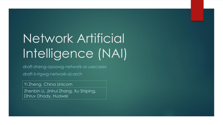 network artificial intelligence nai