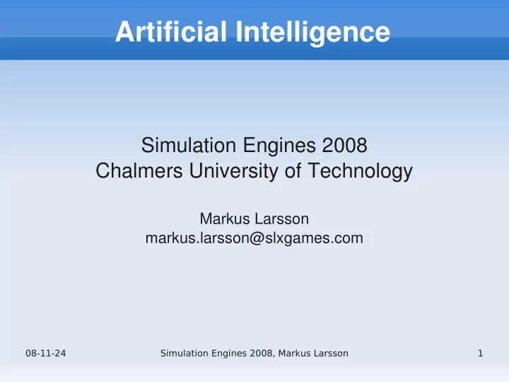 artificial intelligence