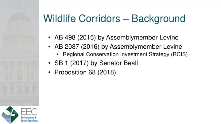 wildlife corridors background