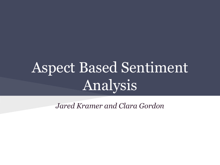 aspect based sentiment analysis