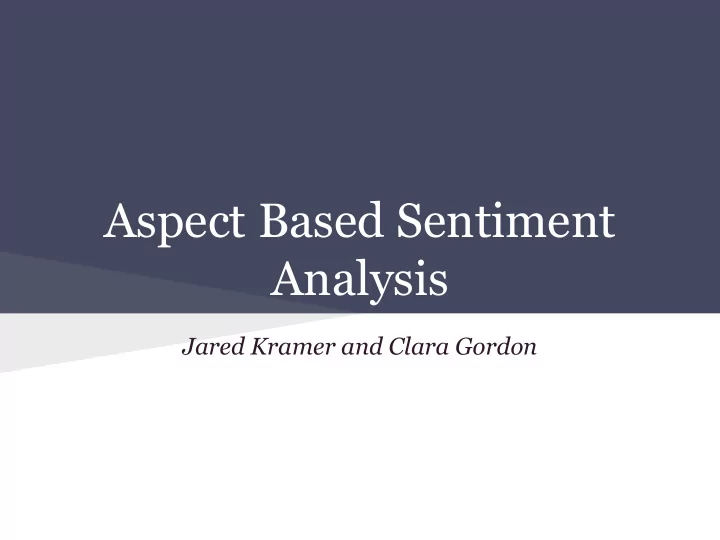 aspect based sentiment analysis