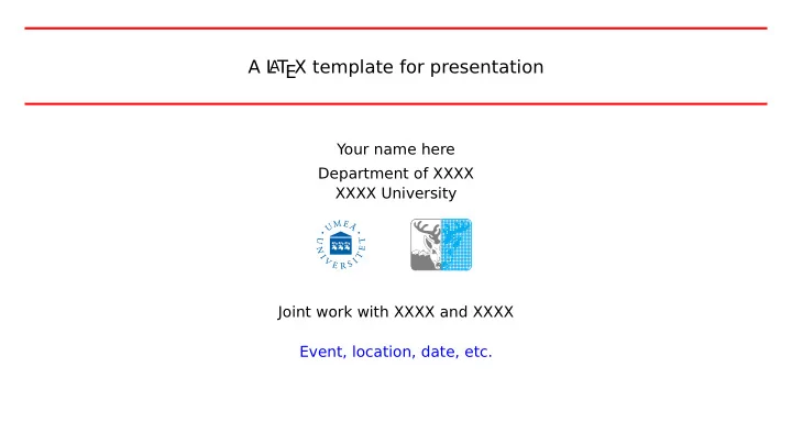 a l t ex template for presentation