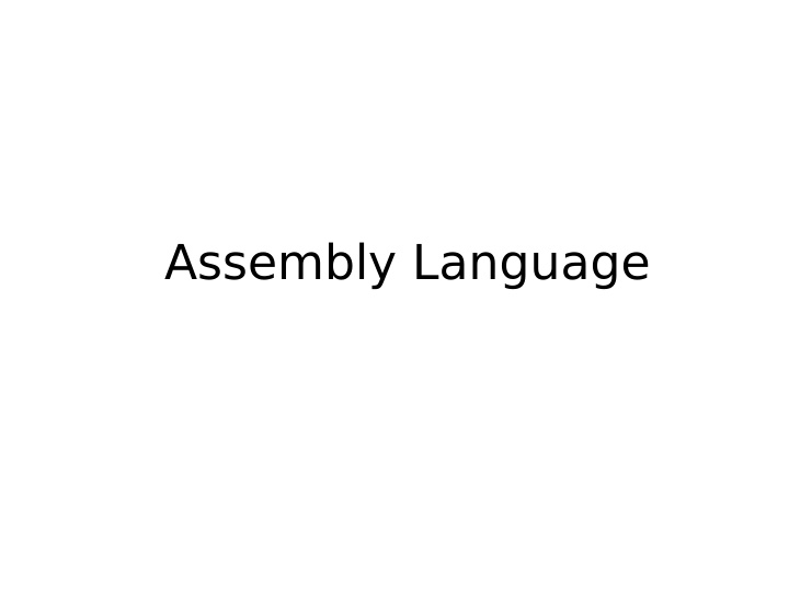 assembly language assembly language human readable