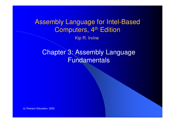 assembly language for intel based based assembly language