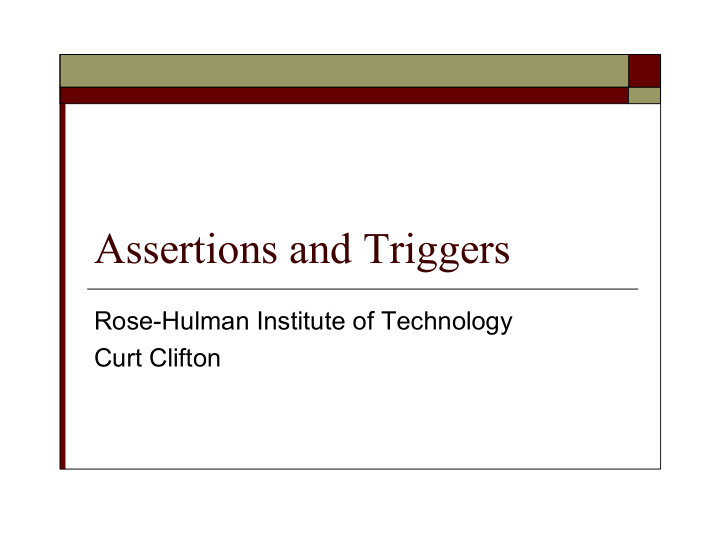 assertions and triggers