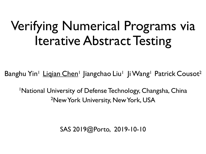 verifying numerical programs via