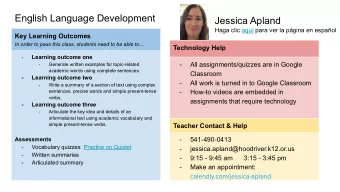 English Language Development  Jessica Apland  Haga clic aqu para ver la pgina en espaol  Key