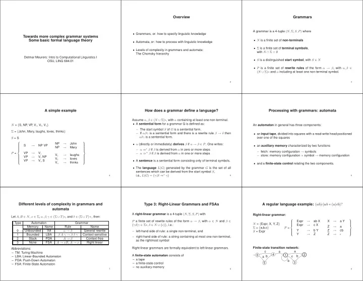 overview grammars