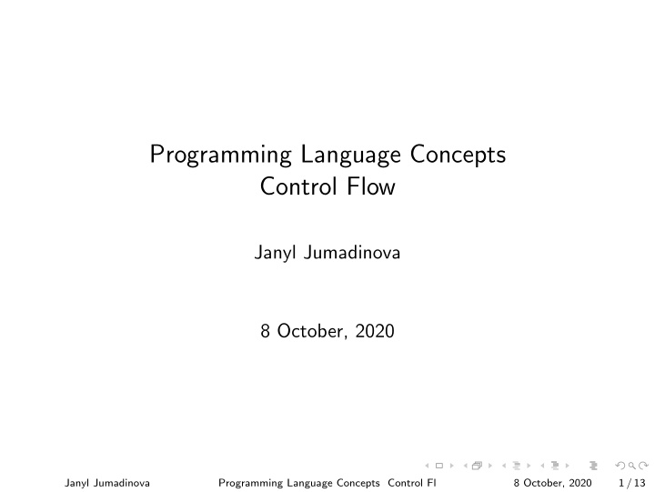 programming language concepts control flow