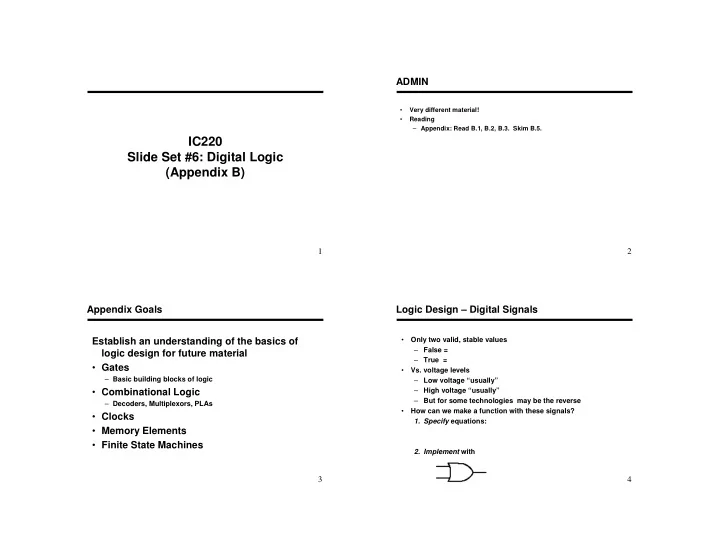 ic220 slide set 6 digital logic appendix b