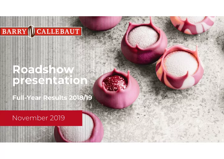 roadshow presentation
