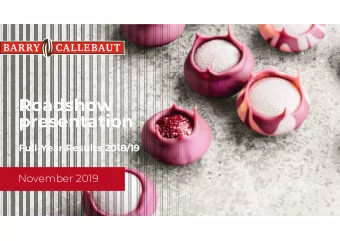 Roadshow  presentation  Full-Year Results 2018/19  November 2019  AGENDA  BC at a glance