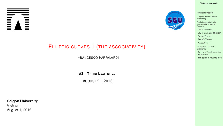 e lliptic curves ii the associativity