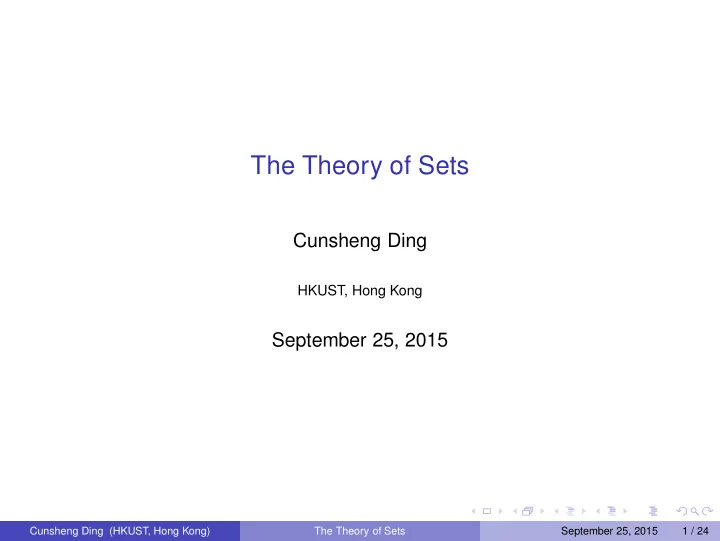 the theory of sets
