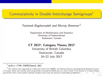 Abstract: Double Interchange Semigroups  We extend work of Kock (2007), Bremner &amp; Madariaga