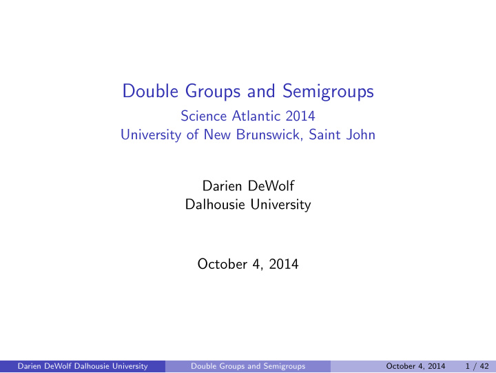 double groups and semigroups