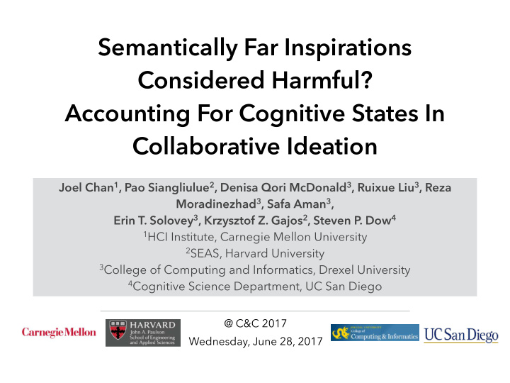 semantically far inspirations considered harmful