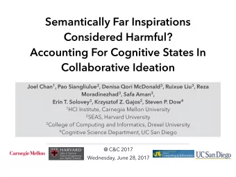 Semantically Far Inspirations  Considered Harmful?  Accounting For Cognitive States In