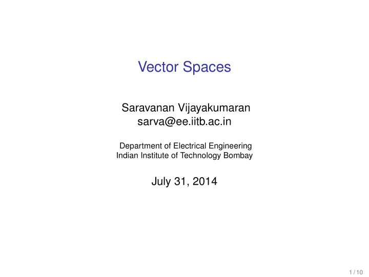 vector spaces