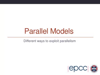 Parallel Models  Different ways to exploit parallelism  Reusing this material  This work is