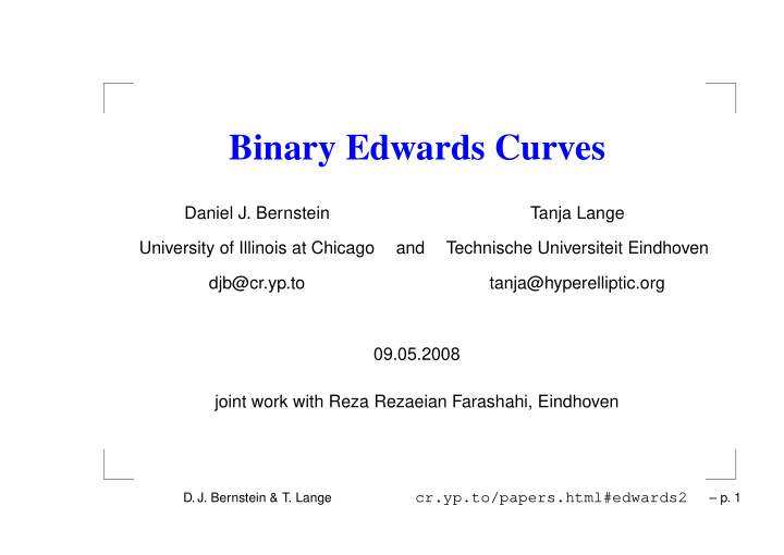 binary edwards curves